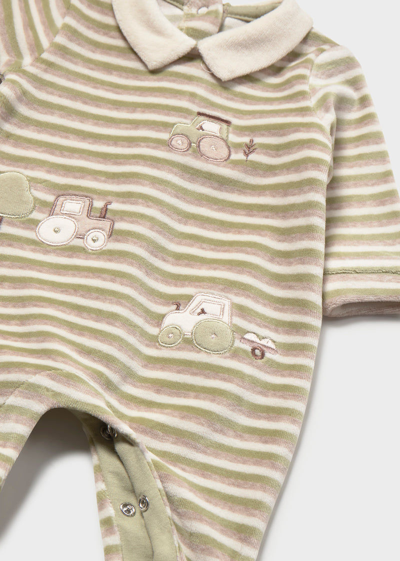 Mayoral Baby Boys Striped Velour Onesie | Bayleaf 2766