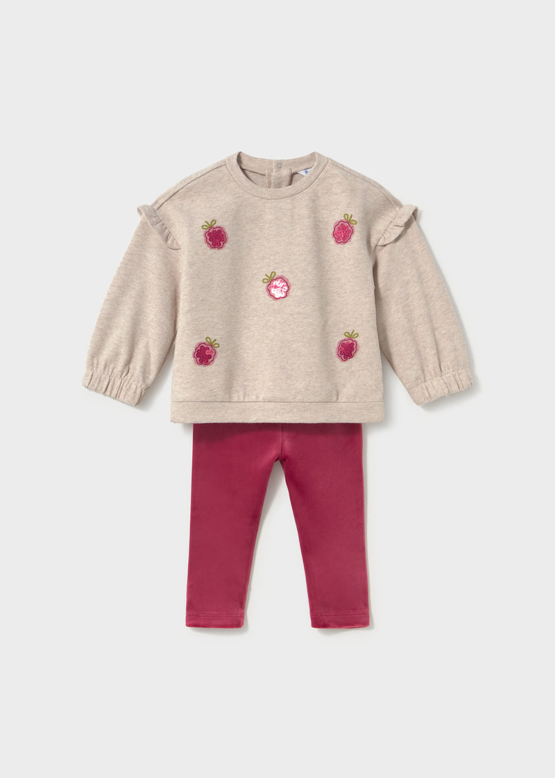 Mayoral Baby Girls Leggings Set | Raspberry 2782