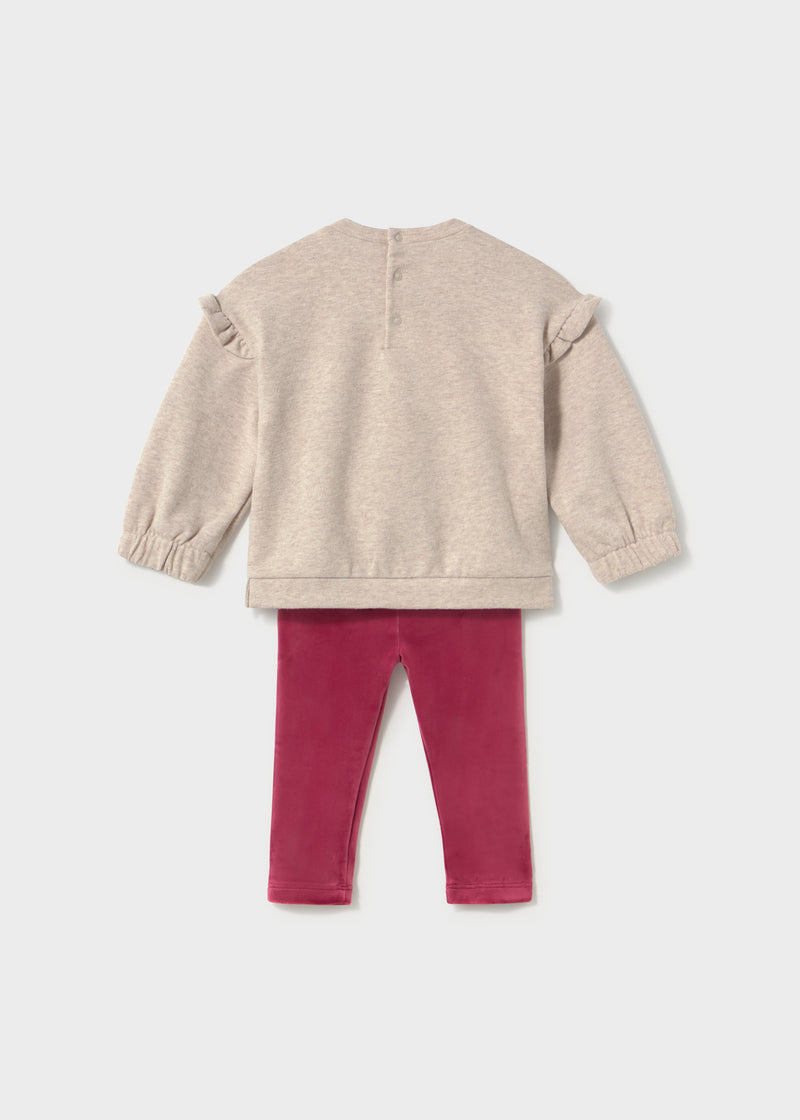 Mayoral Baby Girls Leggings Set | Raspberry 2782