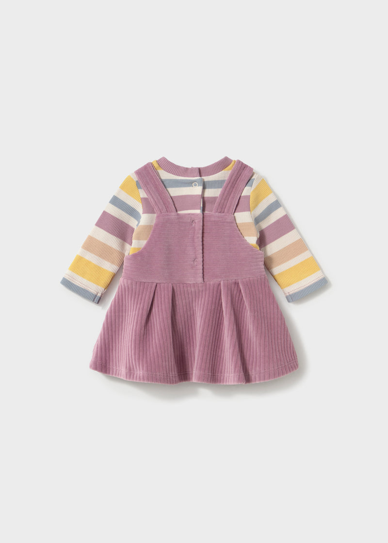 Mayoral Baby Girls Dungaree Skirt & Top Set | Mauve 2803