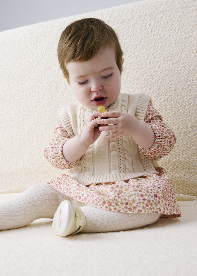 Mayoral Baby Girls Knit Vest Dress |  Cream 2821