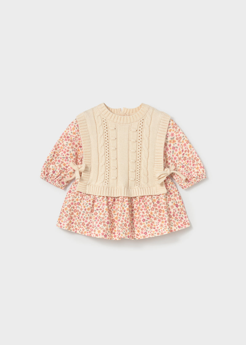 Mayoral Baby Girls Knit Vest Dress |  Cream 2821