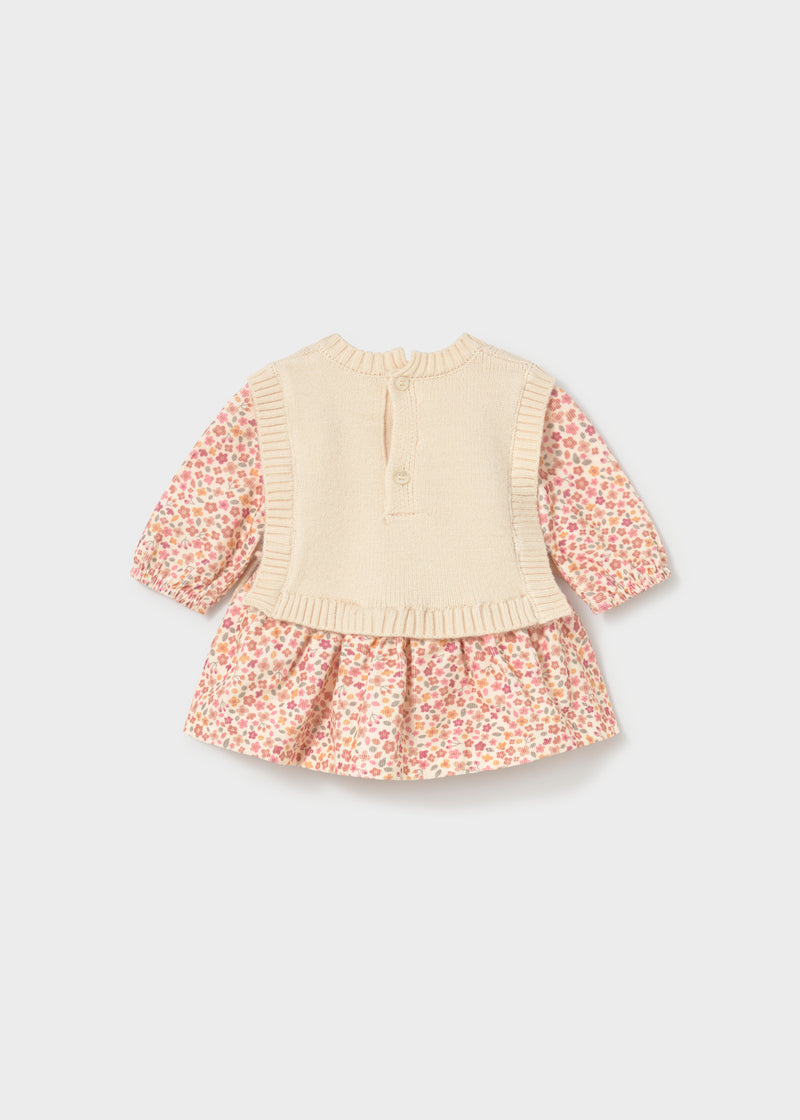 Mayoral Baby Girls Knit Vest Dress |  Cream 2821