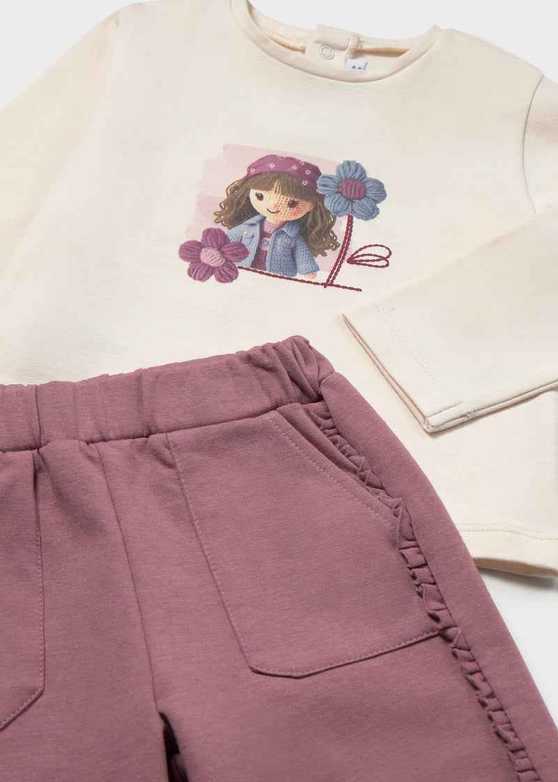 Mayoral Baby Girls 3-Piece Tracksuit  | Violet 2839