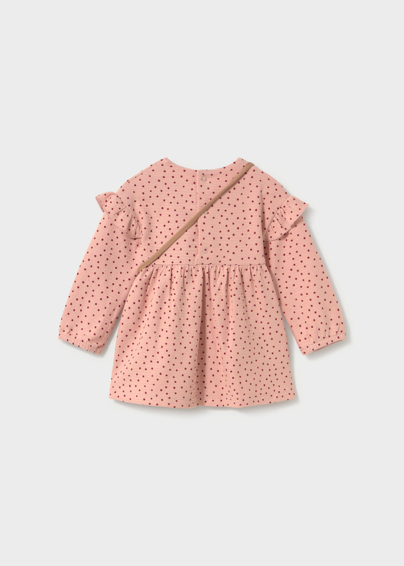 Mayoral Polka Dot Frill Dress & Crossbody Bag | Ivory 2936