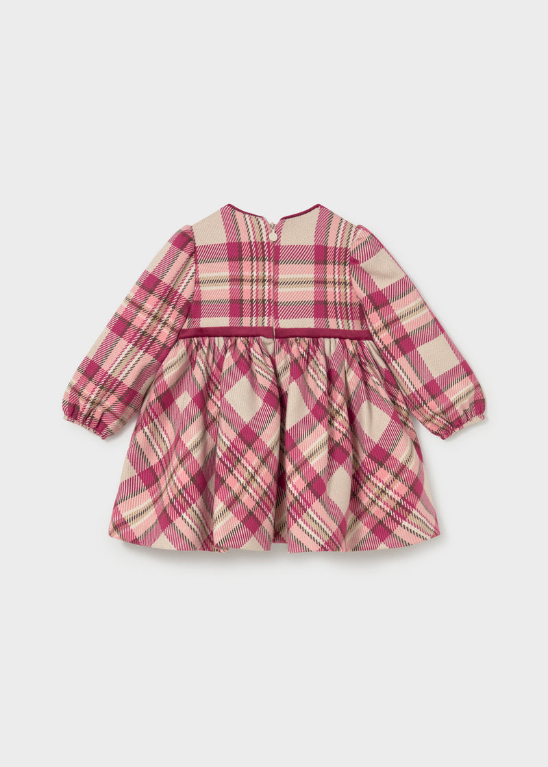 Mayoral Girls Plaid Dress | Raspberry 2944