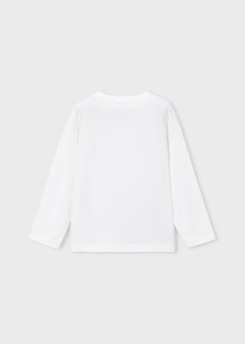 Mayoral Boys Long Sleeve T-Shirt | Cream 4005