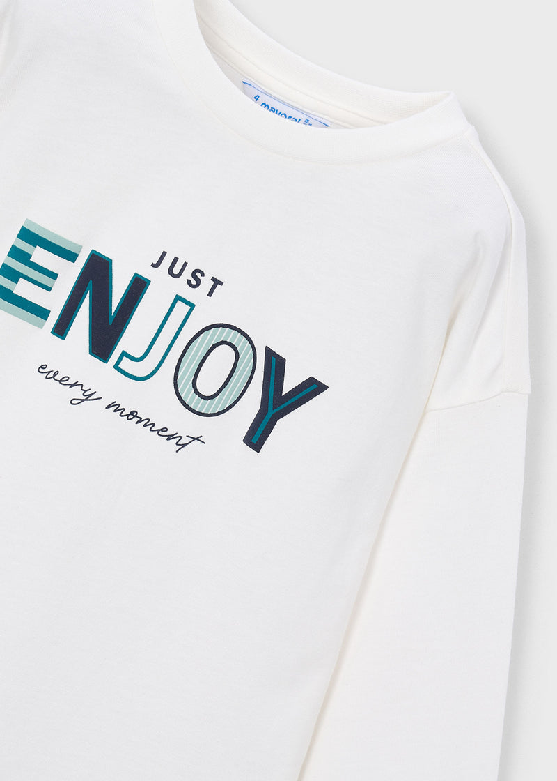Mayoral Boys "Just Enjoy Every Moment" Shirt | Cream 4007