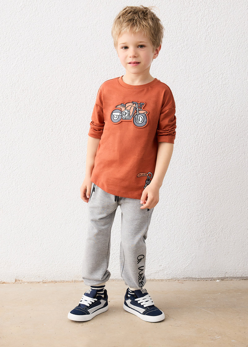 Mayoral Boys Long Sleeve Motorcycle T-Shirt | Brick 4009
