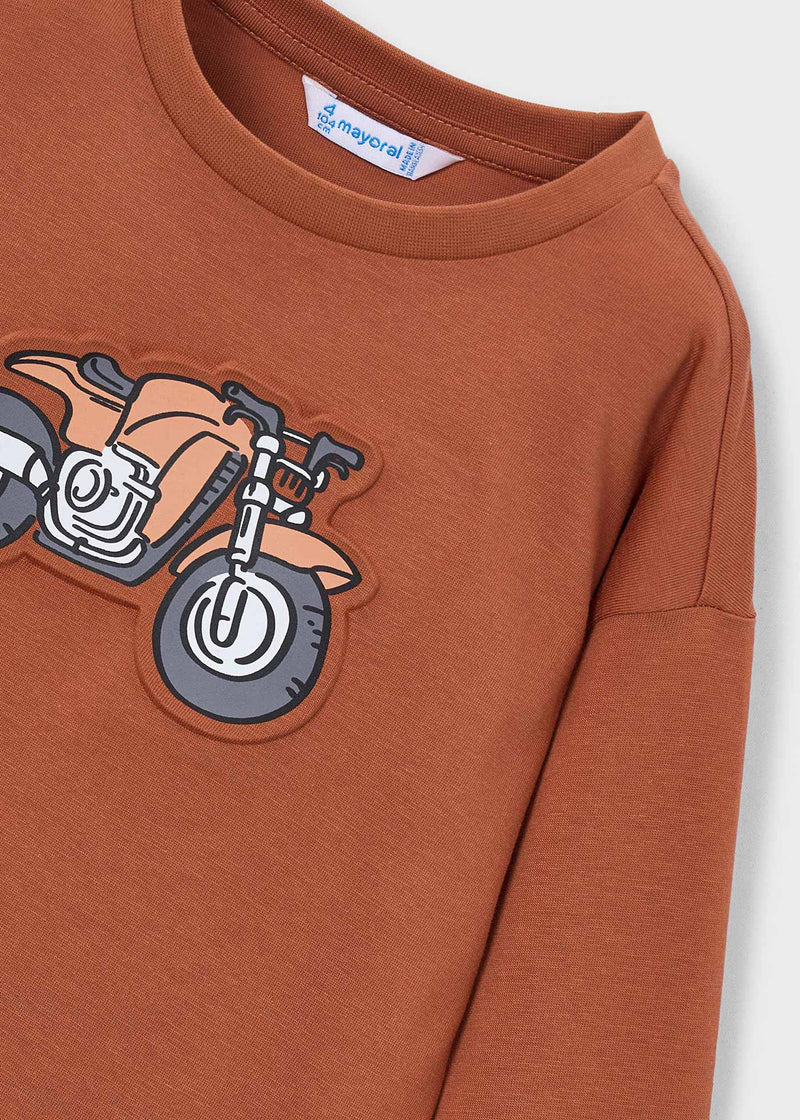 Mayoral Boys Long Sleeve Motorcycle T-Shirt | Brick 4009