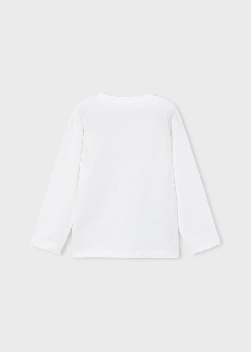 Mayoral Boys Long Sleeve Robot Print T-Shirt | Cream 4014