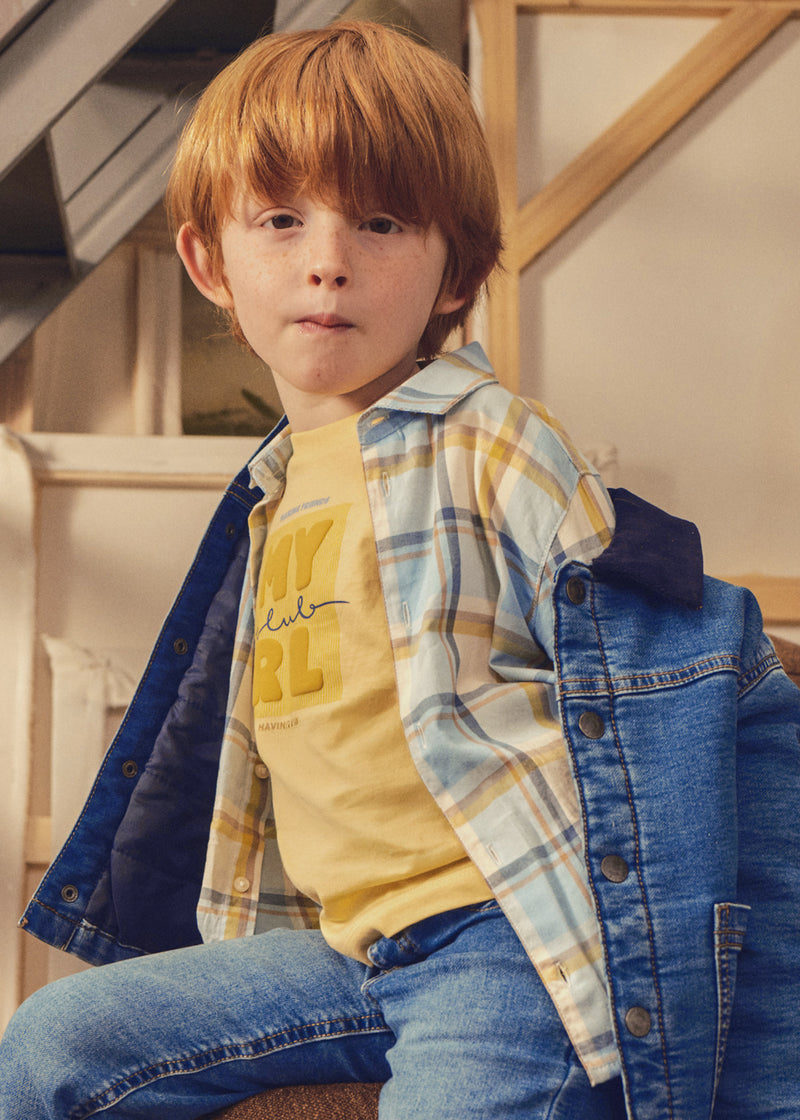 Mayoral Boys Long Sleeve Check Shirt | Water 4102