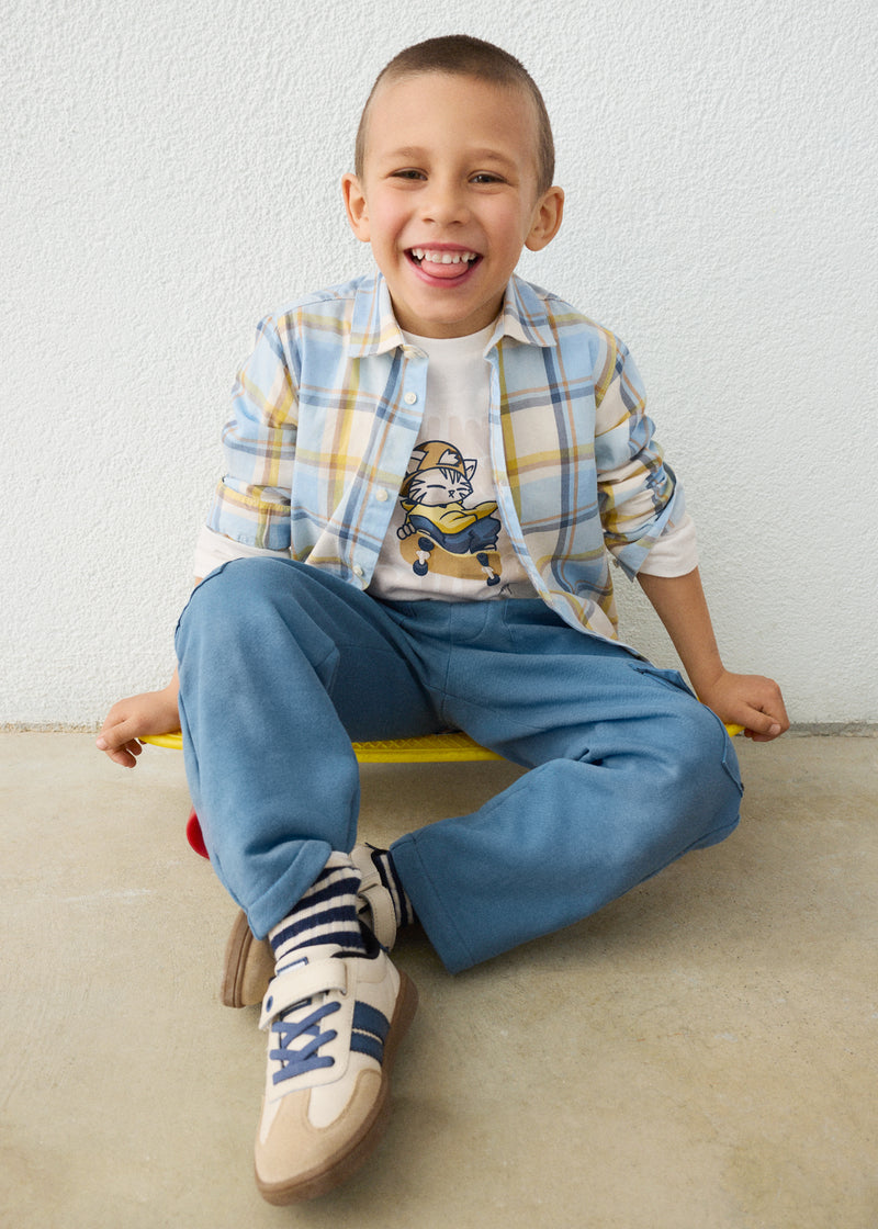 Mayoral Boys Long Sleeve Check Shirt | Water 4102