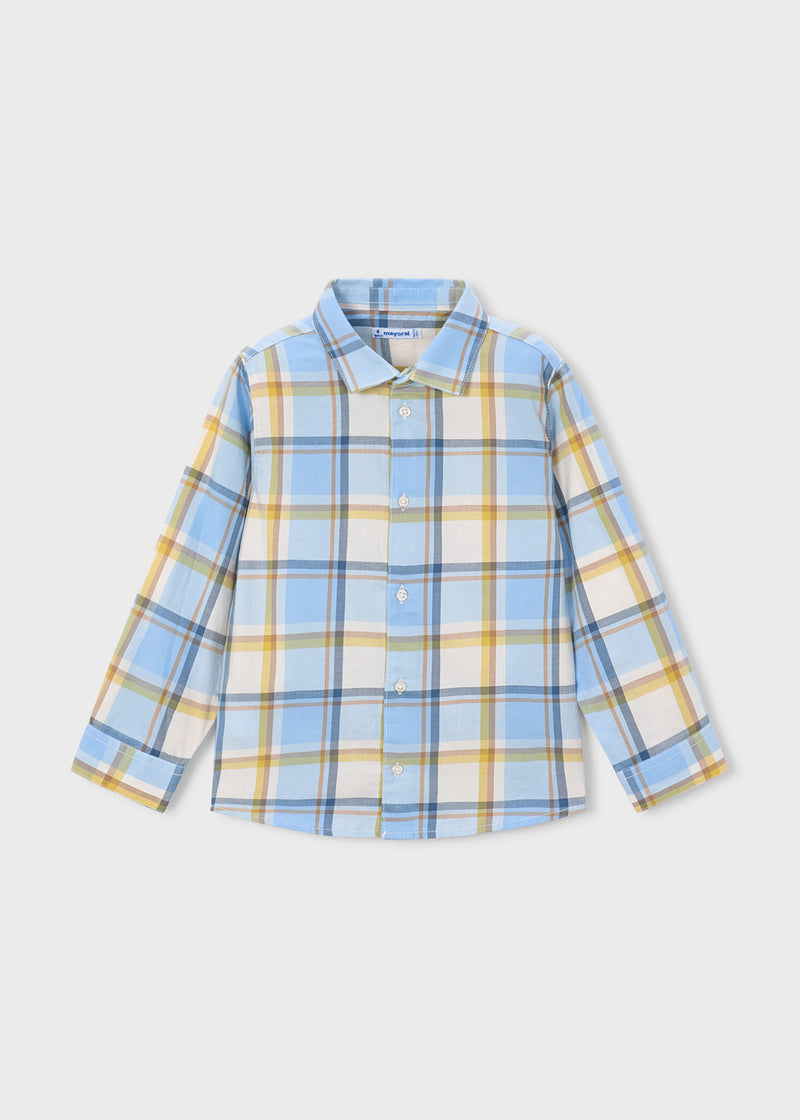 Mayoral Boys Long Sleeve Check Shirt | Water 4102