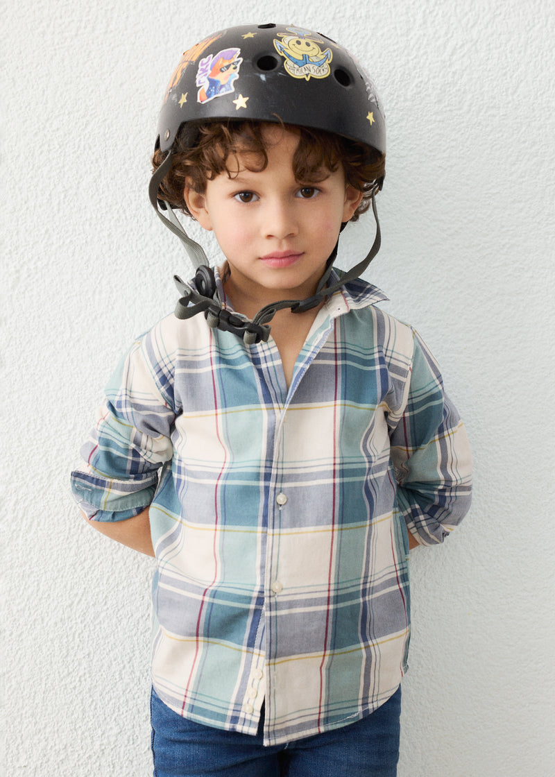 Mayoral Boys Long Sleeve Check Shirt | Lake 4102