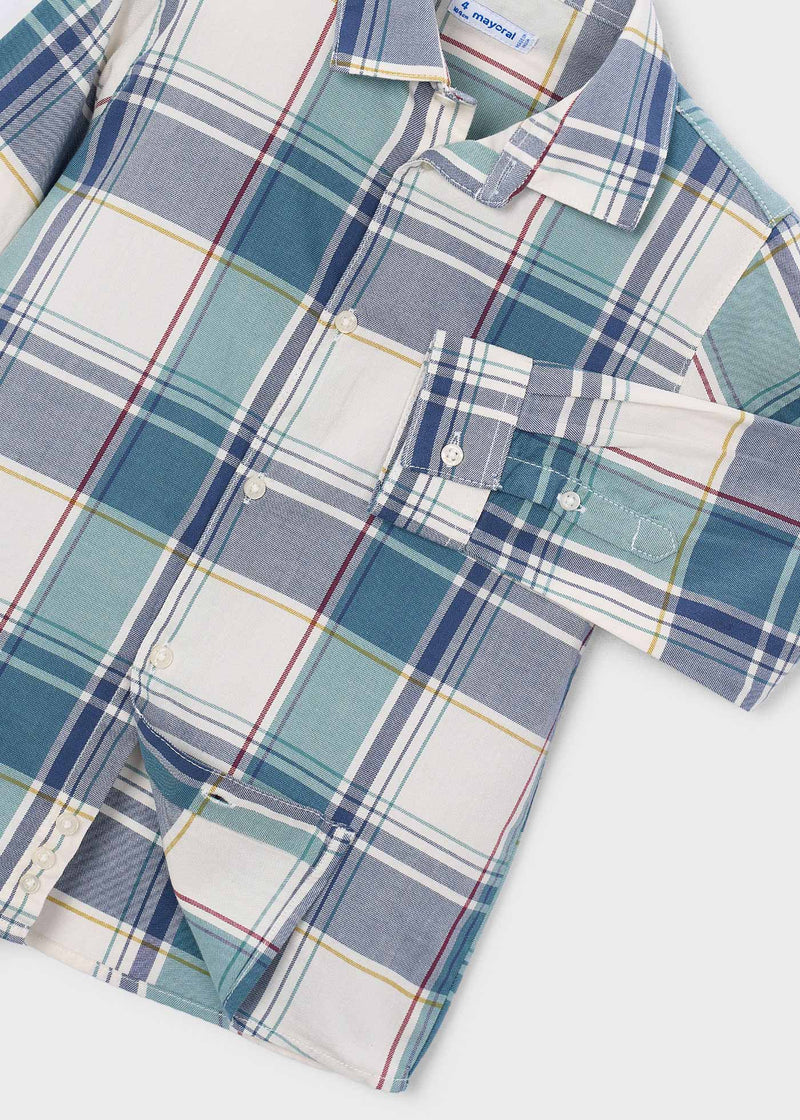 Mayoral Boys Long Sleeve Check Shirt | Lake 4102