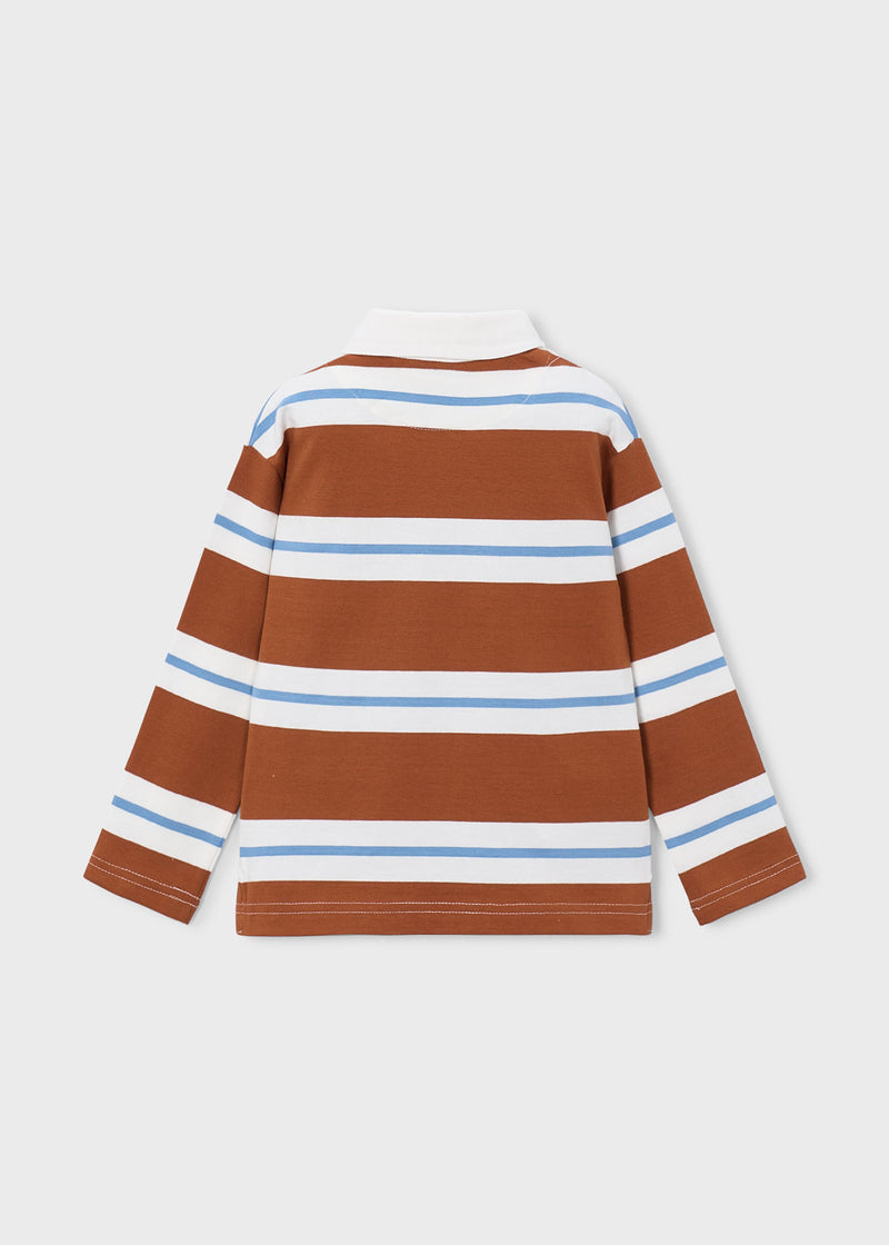 Mayoral Boys Long Sleeve Stripe Rugby Polo | Brick 4141