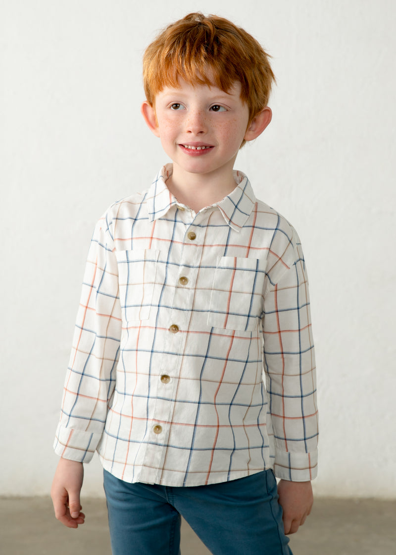 Mayoral Boys Long Sleeve Windowpane Check Shirt | Nectar 4144