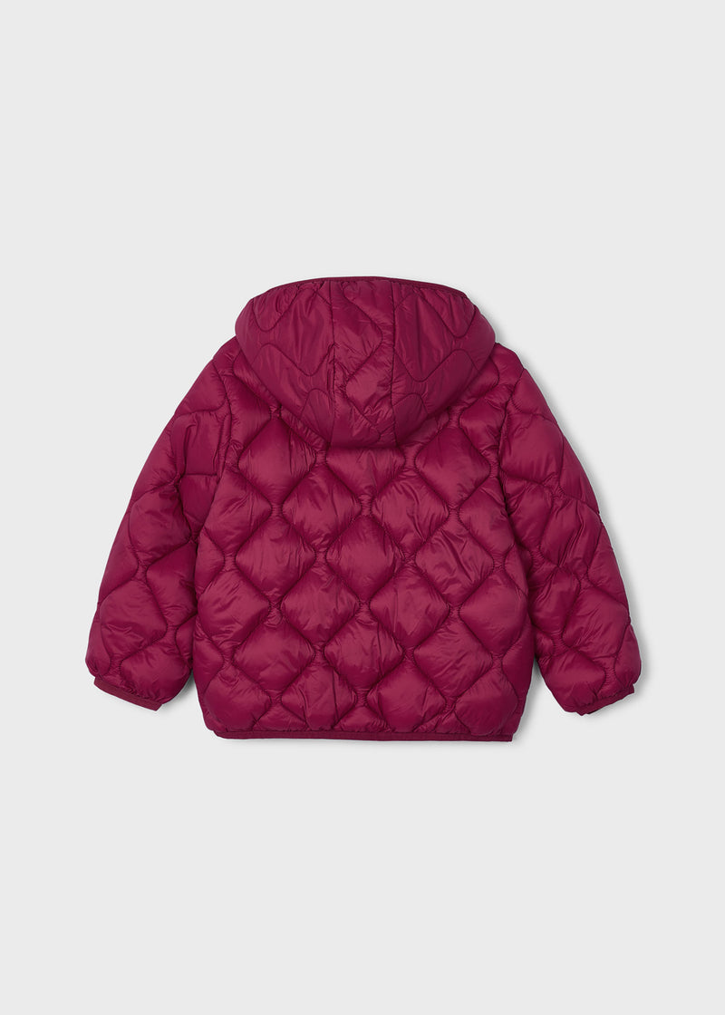 Mayoral Girls Quilted Hooded Puffer Jacket | Berry 4417