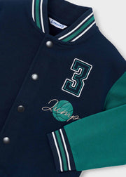 Mayoral Boys Jump #3 Varsity Bomber Jacket – chest badge detail