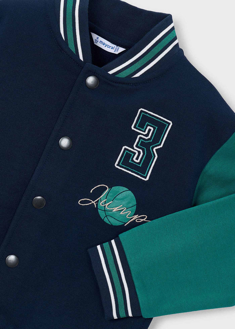 Mayoral Boys Jump #3 Varsity Bomber Jacket – chest badge detail