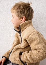 Mayoral Kids Teddy Fleece Zip Jacket - side profile view