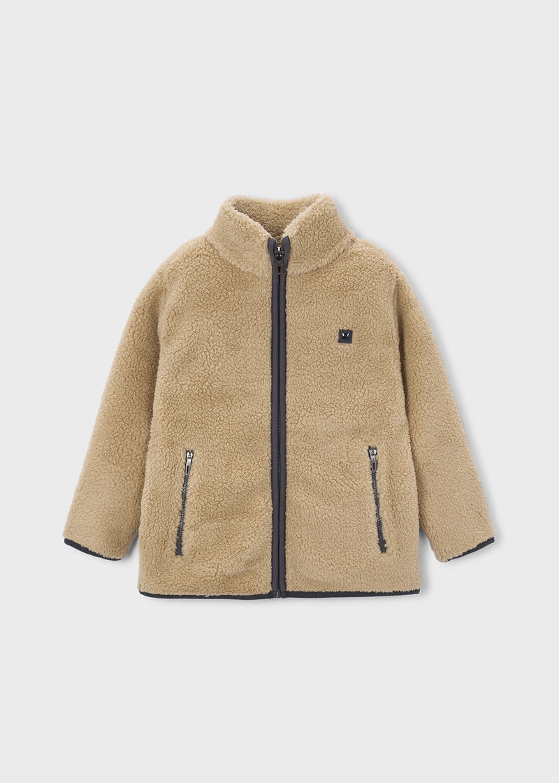 Mayoral Kids Teddy Fleece Zip Jacket - front view flat