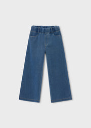 Mayoral Girls Wide Leg Denim Jeans - front view flat lay
