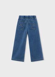 Mayoral Girls Wide Leg Denim Jeans - back view flat lay