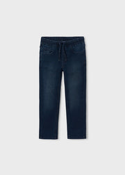 Mayoral Boys Slim Fit Drawstring Jeans - front view flat lay