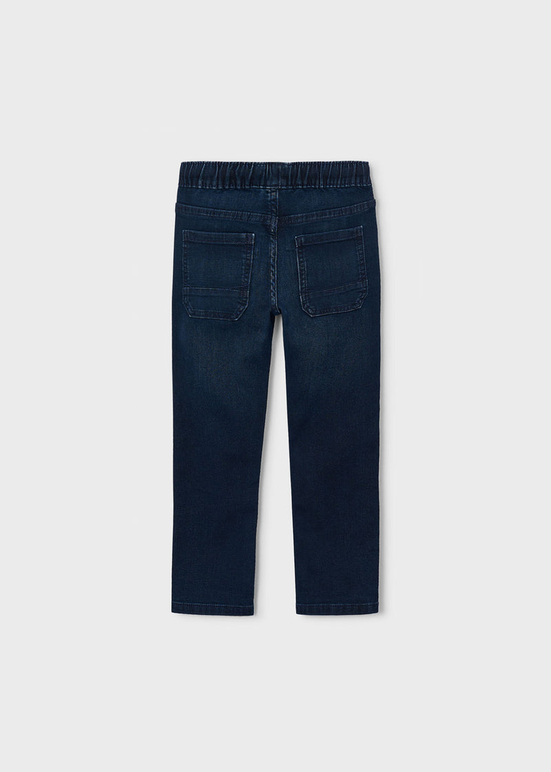 Mayoral Boys Slim Fit Drawstring Jeans - back view flat lay