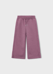 Mayoral Girls Wide Leg Fleece Joggers - front view flat lay with drawstring