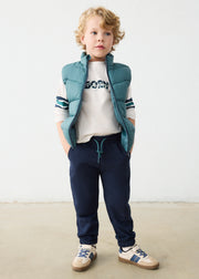 Mayoral Boys 3-Piece Puffer Gilet Set - model wearing full set with trainers