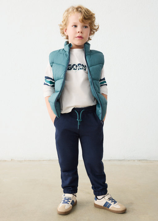Mayoral Boys 3-Piece Puffer Gilet Set - model wearing full set with trainers