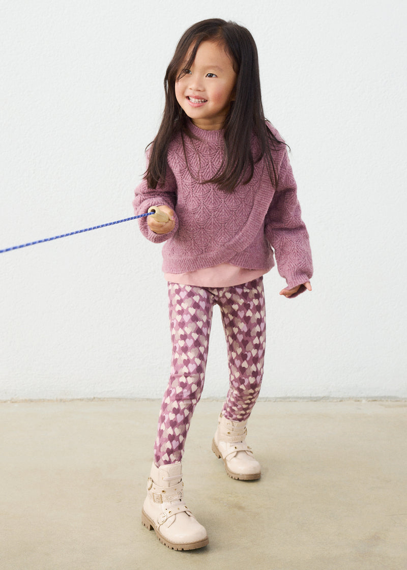 Mayoral Girls Leopard Print Leggings | Violet 4701