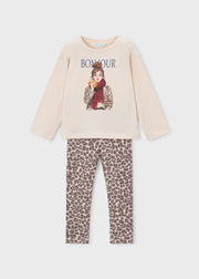 Mayoral Girls Bonjour 2-Piece Set - front view flat lay of full coordinated set