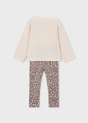 Mayoral Girls Bonjour 2-Piece Set - back view flat lay showing plain sweatshirt back and leggings