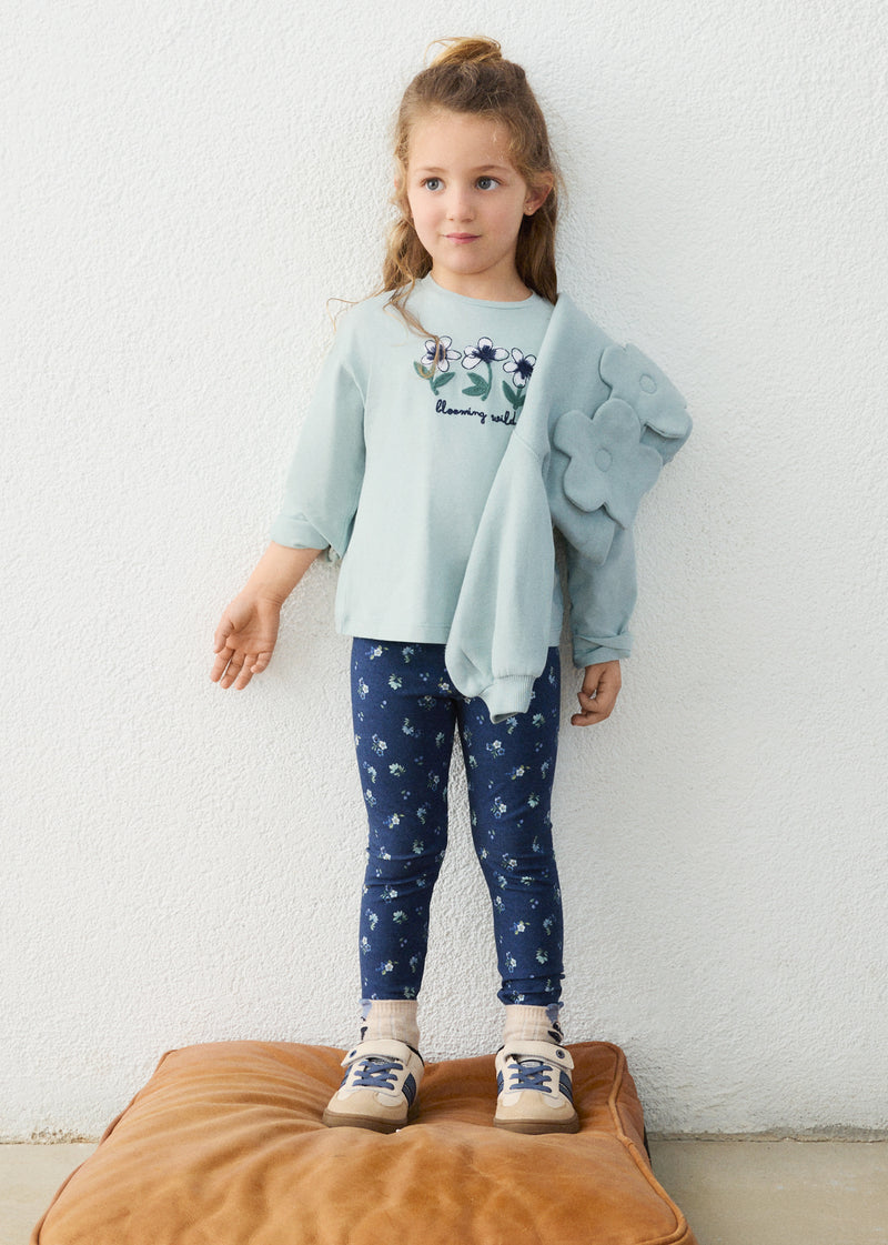 Mayoral Girls 2-Piece Sweatshirt & Leggings Set | Navy 4734