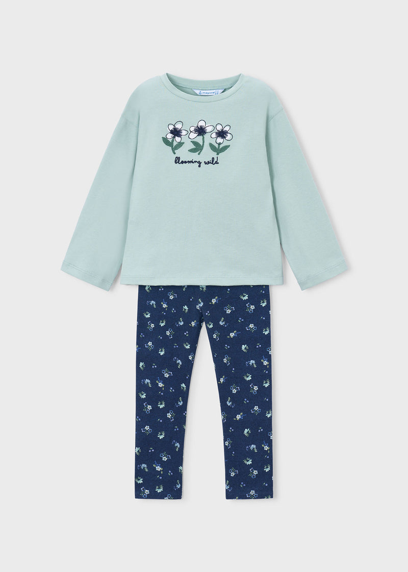 Mayoral Girls 2-Piece Sweatshirt & Leggings Set | Navy 4734