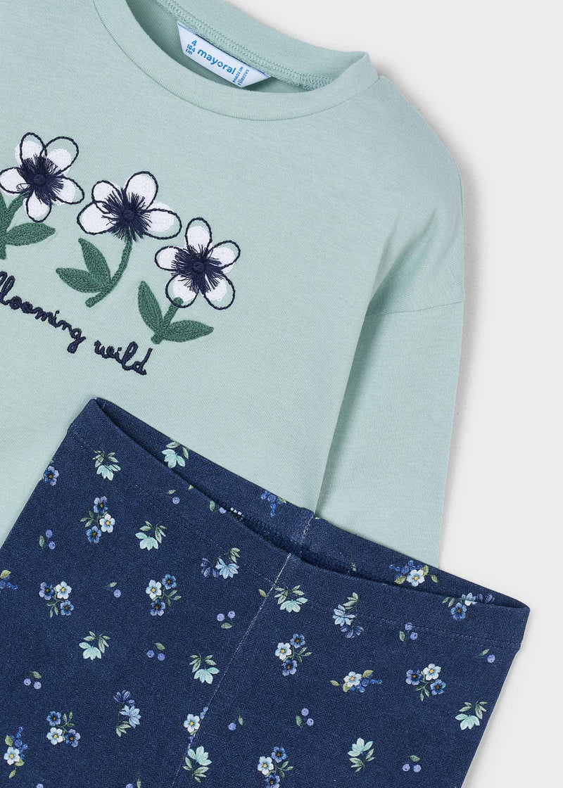Mayoral Girls 2-Piece Sweatshirt & Leggings Set | Navy 4734