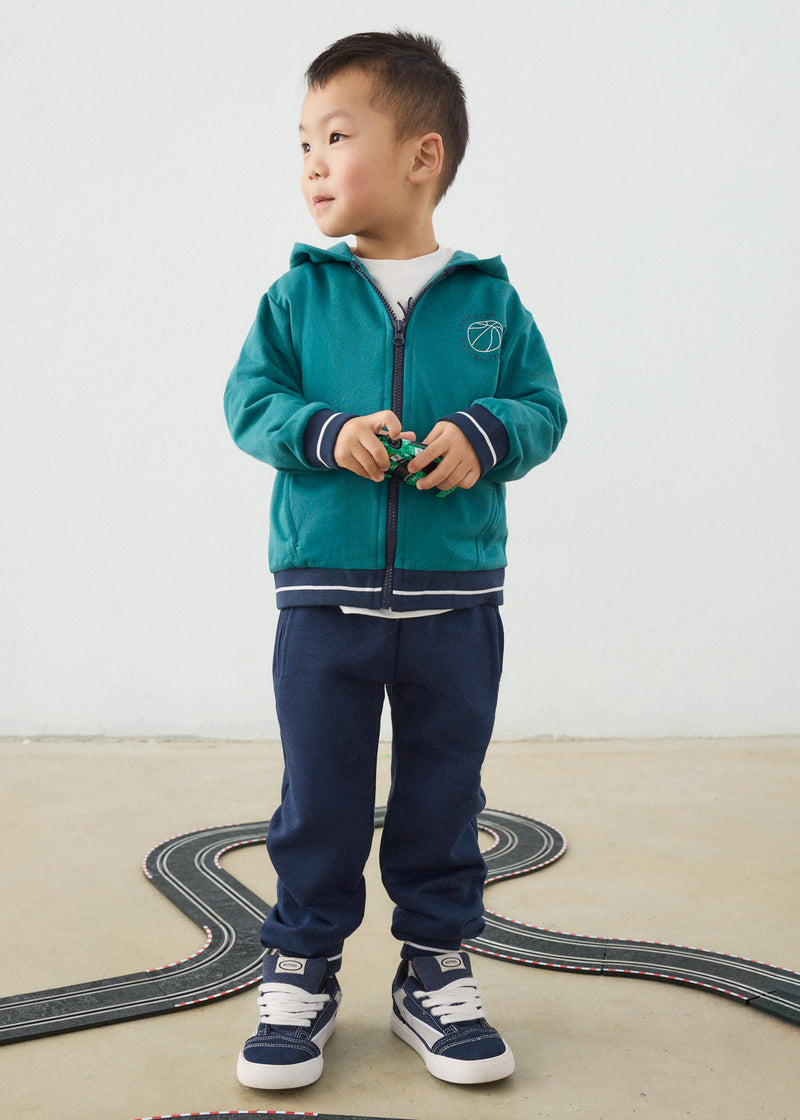 Mayoral Boys Ball Is Life Tracksuit Set - model front view wearing full set with trainers