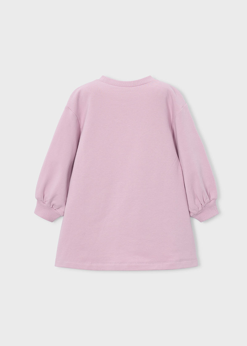 Mayoral Girls Flower Sweatshirt Dress | Mauve 4914