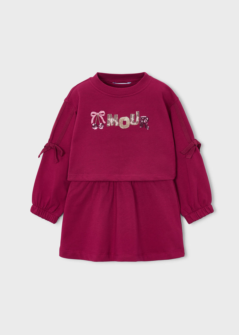 Mayoral Girls Amour Sequin 2-Piece Set - front view flat lay of full coordinated set