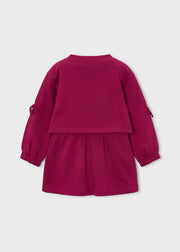 Mayoral Girls Amour Sequin 2-Piece Set - back view flat lay showing satin bow sleeve details