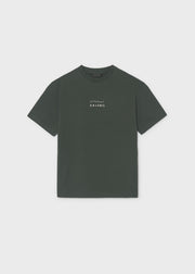 Mayoral Nukutavake Boys Don't Stop the Music T-Shirt - front view flat lay in dark forest green