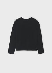 Mayoral Nukutavake Boys Brivido Classico Long Sleeve T-Shirt - back view flat lay showing plain black back