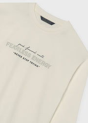 Boy wearing Mayoral Nukutavake Fearless Energy long sleeve top