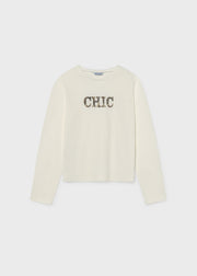 Mayoral CHIC sequin long sleeve top – front flat lay