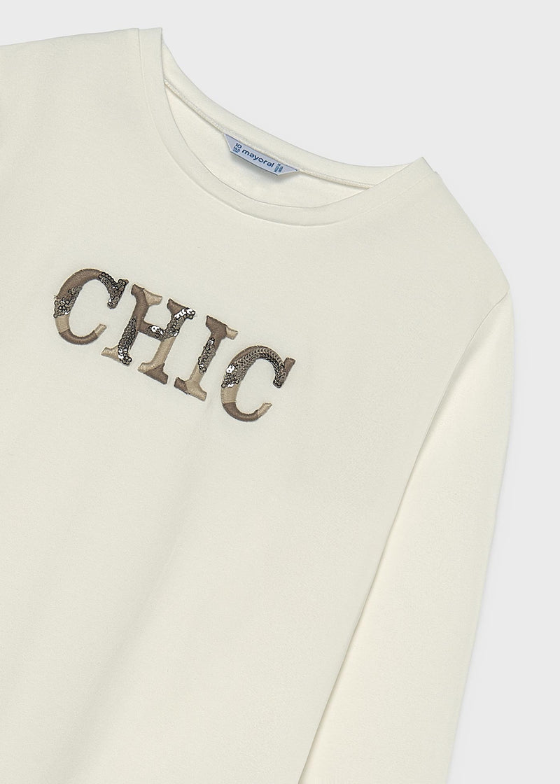 Mayoral CHIC sequin long sleeve top – back view flat lay