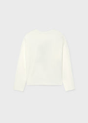 Mayoral Mon Chien long sleeve top – embroidered dog detail close-up